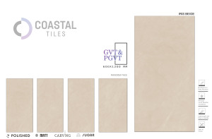 Carreaux de porcelaine de haute qualité de haute qualité, aspect solide et brillant, 600x1200x9mm-IRIS BEIGE - Product Image 2