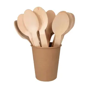 EW-Mini cuchara de bambú de seguridad para decoración del hogar, cucharilla ecológica de bambú para mermelada y miel, venta al por mayor