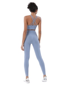 Ensemble de yoga de luxe sur mesure en dentelle solide respirante à taille haute, soutien-gorge et pantalon de mode en polyester de haute qualité pour femmes, deux pièces - Product Image 3