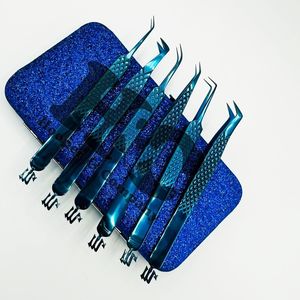 Pince à épiler en acier inoxydable avec pointe pointue au plasma bleu durable avec vison Logo privé - Product Image 6