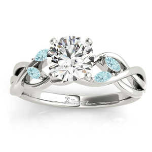 18K White Gold Fine <b>Jewelry</b> <b>Set</b> Marquise Aquamarine & Diamond <b>Bridal</b> <b>Set</b> (0.43ct) - Product Image 2