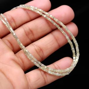 Forma de caja de cubo de cuentas de diamante facetado blanco Joyería personalizada 14 pulgadas de longitud Alta calidad Precio al por mayor certificado por terceros - Product Image 3