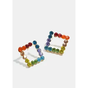 Orecchini Pendenti Quadrati Placcati Oro Trendy A3shop, Gioielli Cristiani in Lega con Zirconi, Perle e Diamanti per Feste - Product Image 6