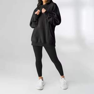 Sudadera con Capucha de Algodón y Forro Polar para Mujer, de Alta Calidad, para Invierno, Estilo Urbano, con Logotipo Personalizado en la Parte Delantera, Ecológica, Transpirable, Diseño Liso OEM - Product Image 2