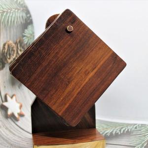 High Quality Home and Kitchen Sheesham Wood and Metal <b>Corner</b> Coaster Set With <b>Stand</b> (Set of 6) - Product Image 2