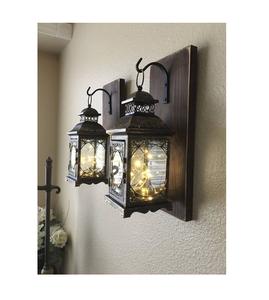 Juego de dos farolillos de metal de diseño de tendencia con vidrio y hierro de buena calidad para decoración de restaurantes y uso de portavelas a granel - Product Image 5