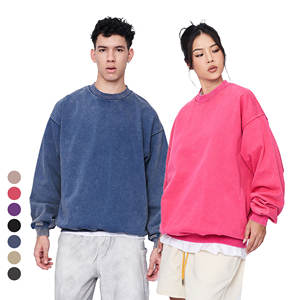 OEM 430G Heavyweight Men's Batik Sudaderas French Terry Distressed Retro Oversized O-Neck Drop Shoulder Sudadera con capucha - Product Image 1