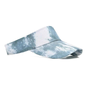 Visière unisexe tie-dye bleu et blanc en polyester de qualité supérieure, à bord plat, ajustable, pour usage extérieur printemps-été 2026 - Product Image 2