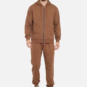 Survêtement de sport écologique 100% coton à motif solide pour l'entraînement d'hiver et le jogging pour hommes 2-en-1 Design léger taille élastique - Product Image 6