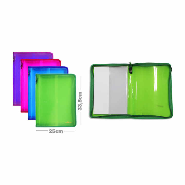 Custom Logo A4 250x335mm Plastic Cardboard Paper File Folder Zipper Internal Pocket Envelope Pattern Document Bag for School Use