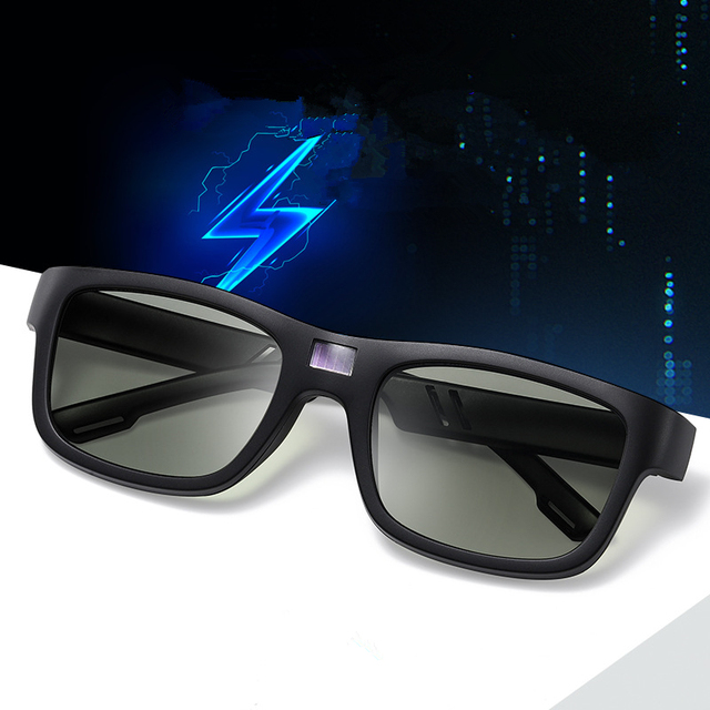 Electro Chromic Smart Digital Sunglasses High End Photochromic Color Changing Lenses Full Rim UV Protection Rectangle Frame