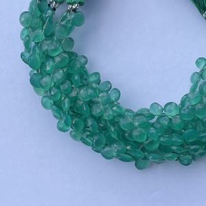 8mm 10mm 12mm Naturel Vert Onyx Pierre Coeur Forme Facettes Briolette Gouttes Perles pour la Fabrication de Bijoux Collier Bracelet DIY Deal - Product Image 5