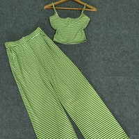 Ensemble rayé pour femmes, ensemble 2 pièces, prix d'usine, vêtements décontractés, lavables, emballage personnalisé, fabricant vietnamien, élastique
