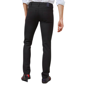 Classique Hommes Denim Cinq Poches Solide Motif Brodé Noir Mi Droite Style Décontracté-Coupe Régulière pour Printemps Été Hiver - Product Image 2