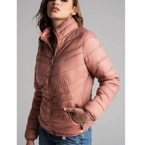 Blouson bombardier matelassé à broderie pour femmes de meilleure qualité, style coréen, coupe ajustée, manteau flatteur grande taille en coton rembourré - Product Image 4