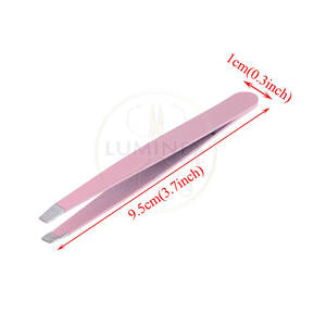 Pinzas de cejas de precisión con punta inclinada para depilación Pinzas de cejas de acero inoxidable para belleza y aseo - Product Image 6