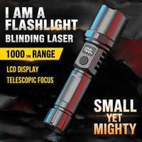 Lampe torche LED YH-F101 avec écran LCD, zoom numérique, lumière puissante, charge Type-C
