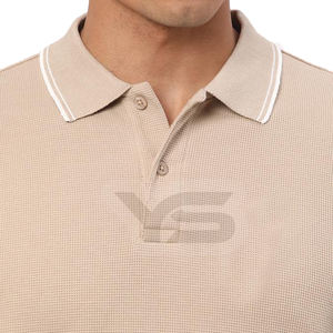 Tela de alta calidad para hombre, algodón a la moda/Spandex, Polo de Golf transpirable en blanco, logotipo bordado personalizado - Product Image 5