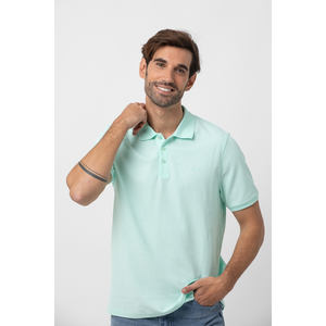 Polo en piqué basique pour homme coupe décontractée col classique et fermeture à boutons 85% coton 15% polyester disponible en différentes couleurs - Product Image 3
