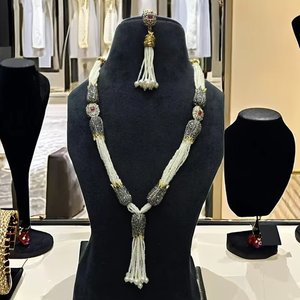 Top <b>Indian</b> Manufacturer's Premium Quality Hydro Pearl Mala Long <b>Necklace</b> <b>Set</b> Plated Weddings Parties Fashion Jewelry - Product Image 1