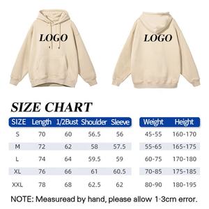 Vente chaude 360gsm 100% coton plaine polaire lourde Logo personnalisé imprimé sweats à capuche unisexes hommes sweats à capuche vierges - Product Image 5