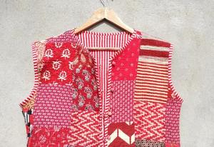 Handmade Women's Indian Cotton Vintage Kantha Quilted Jacket Assorted Patchwork <b>Coat</b> with Hippie Style Breathable - Product Image 5