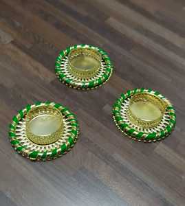 ที่ใส่เทียนทำมือสำหรับตกแต่ง Diwali เชิงเทียนสไตล์อินเดียที่ใส่เทียนลายดอกไม้ชาโลหะสามารถวางเทียนคริสต์มาส - Product Image 4