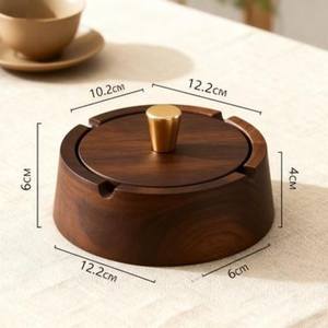 Cendrier en bois naturel avec finition lisse |   Cendrier artisanal pour cigarettes et cigares - Product Image 5