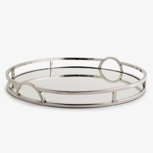 ถาดเสิร์ฟกระจกกลมสีดำแบบพรีเมี่ยมถาดโต๊ะเครื่องแป้งโลหะหรูหราสำหรับโรงแรมร้านอาหารเครื่องประดับน้ำหอมสำหรับจัดแสดงและตกแต่งบ้าน - Product Image 3