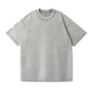 Logotipo personalizado camiseta lisa al por mayor 250Gsm 100% algodón de gran tamaño Boxy DTG personalizado Boxy Fit camiseta recortada para hombre - Product Image 1