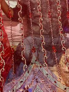 Best Price 100% Polyester Luxury <b>Beaded</b> Fabric with Zircon Handmade Indian Supplier <b>Garments</b> Making Woven and Mesh Pattern - Product Image 2