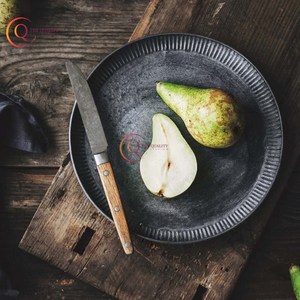 Plateau de service de table galvanisé de forme ronde fait à la main plateau de nourriture plaqué décoratif meilleurs plats et assiettes fournitures - Product Image 3