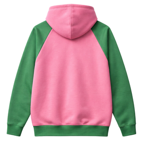 Pink Legacy Raglan Sleeve Hoodie Greek Sorority Apparel <b>Womens</b> Pink and Green College Sisterhood Stylish Casual Greek Wear - Product Image 4