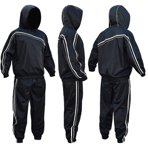 Ensemble de survêtement pour homme en coton 100% décontracté d'hiver uni coupe-vent chaud pour le sport jogging haut et bas - Product Image 2