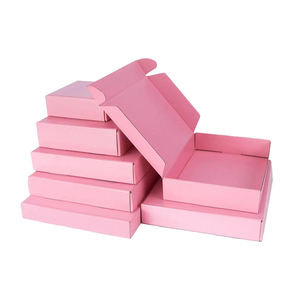 Caja de papel corrugado reciclable al por mayor plegable logotipo personalizado impreso Rosa caja de papel de envío caja de correo original - Product Image 1