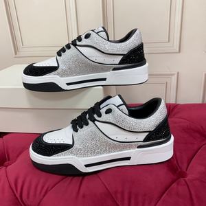 Top Quality Genuine Leather Casual <b>Sneakers</b> Men Women <b>Waterproof</b> Breathable Lace Up Shoes With Drill Running Walking Style Shoes - Product Image 1