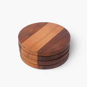 Posavasos Cuadrados de Madera de Acacia, Protección para Mesa, Encimera y Superficies, Tamaño 4 x 4 Pulgadas - Product Image 2