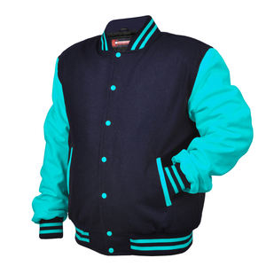 Chaqueta Universitaria de Lona de Alta Calidad, Colores Personalizados, Secado Rápido, Bordado Chenille, Mangas de Cuero, Estilo Urbano - Product Image 3