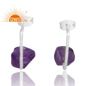 Pendientes colgantes de piedras preciosas de amatista natural de Plata de Ley 925 recién llegados, joyería de diseño personalizado para mujer, regalo para ella - Product Image 1