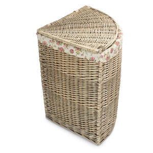 Panier à linge en coton doublé de rose de jardin antique élégant pour une utilisation en coin de lavage - Product Image 3