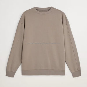 Sweat-shirt à col rond en molleton français 100% coton lourd de qualité supérieure surdimensionné à épaules tombantes de créateur streetwear pour homme - Product Image 3