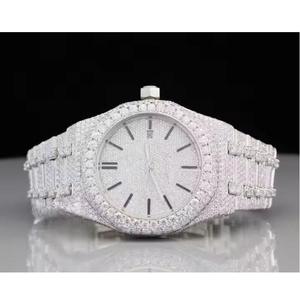 Luxury VVS Moissanite Quartz Business Hip Hop <b>Watch</b> with Durable Stainless Steel Band and Glass Dial - Product Image 2