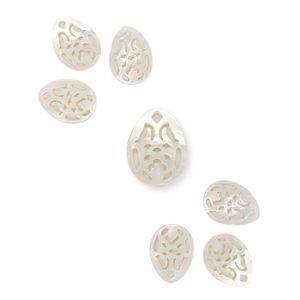 อุปกรณ์ตกแต่งเครื่องประดับลายลูกแพร์ประดับมุกขาว - Product Image 1