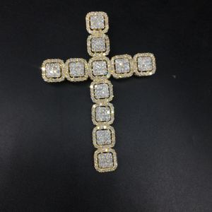 Pendentif croix en or jaune 10 carats 1,50CTW pour homme sans chaîne - Product Image 6