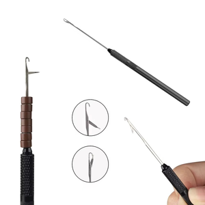 Pince à perles en gros, pince à extensions de cheveux en acier inoxydable, aiguilles à boucle plaquées or, outils pour extensions de cheveux - Product Image 3