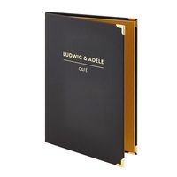 Couverture de menu personnalisée de luxe en papier artistique pour la restauration (hôtels, restaurants) – Classeur à feuilles mobiles thermosoudées