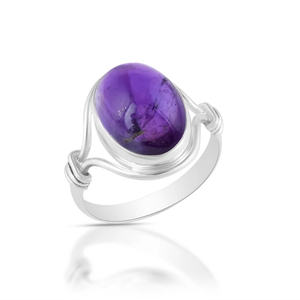 Classic Christian Gemstone Amethyst <b>Ring</b> 925 Sterling <b>Silver</b> Handmade <b>Stacking</b> Dainty Trendy High Quality Jewelry Christmas Gift - Product Image 1
