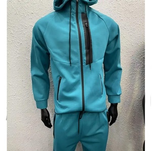 Wholesale Men Custom Logo OEM Slim Fit Jogging Wear Breathable Zipper Hooded Tracksuit for Men - Product Image 5