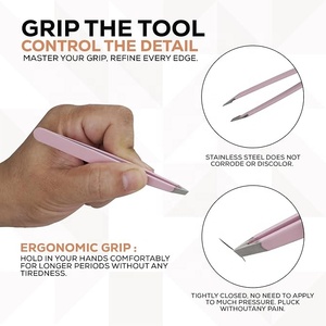 Juego de Pinzas para Cejas con Tijeras y Cepillo, Punta Puntiaguda de Acero Inoxidable, Reutilizables, Estilo Moderno, para el Cuidado de las Cejas, Cuidado Personal - Product Image 2