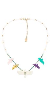 Collier de perles de rocaille en verre de qualité fait à la main ensemble de boucles d'oreilles chaînes chic à la mode colliers ras du cou pour les mariages par HF CRAFTS - Product Image 3